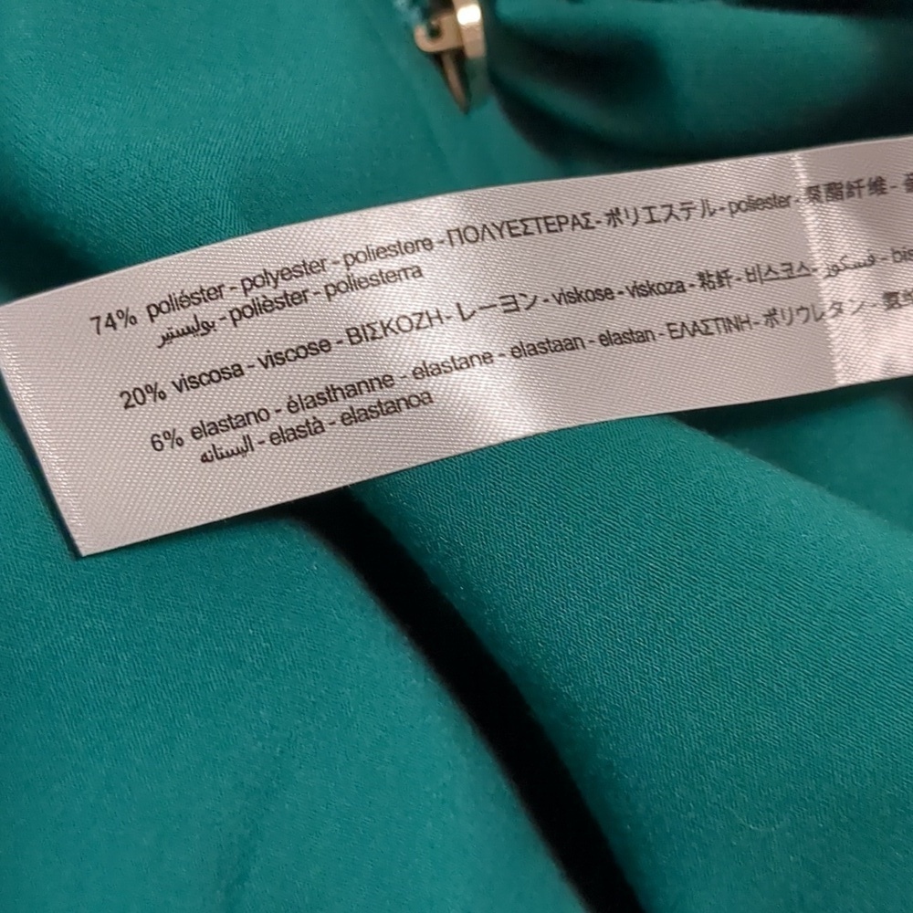 ZARA High Waisted Mariner Pants Forest Green Gold Button Trousers - S - Picture 10 of 11